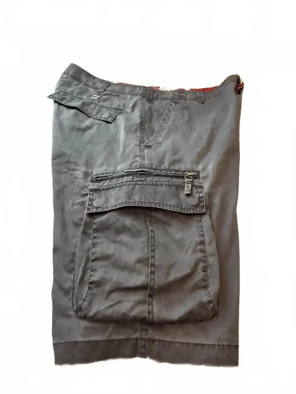 WF1 WearFirst Mens Cargo Shorts 34 Gray Tech Utility Zipper Pockets Y2K Skater